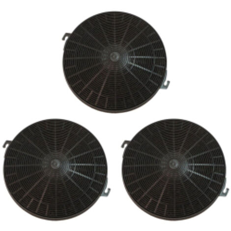 Lot de trois filtres charbon type 211 CHF211 210X26 mm pour Hotte WHIRLPOOL FCH240 480181700942