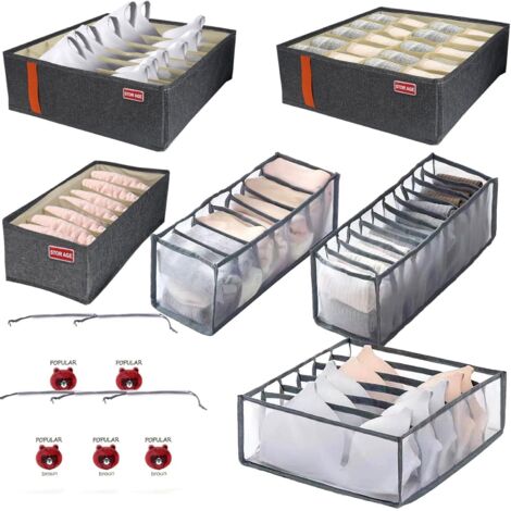 Lot de trois pièces cationiques + ensemble de trois pièces en maille/gris + sac à cordon en PEVA/ours rouge