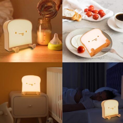 Lot de veilleuses LED mignonnes avec fonction toast et bouton rotatif