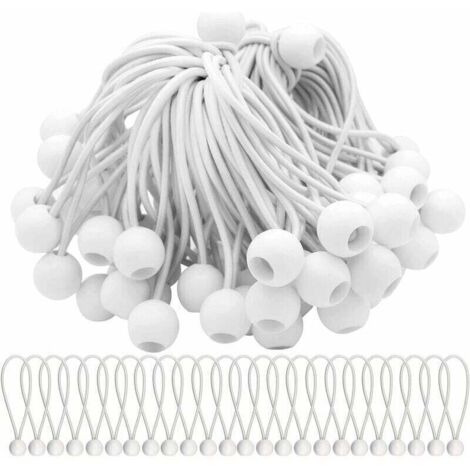 Lot de40 Tendeur Elastique Cordons Élastiques avec Boules Sandow Elastique Boules Elastiques pour chapiteaux, tentes, bannières et bâches