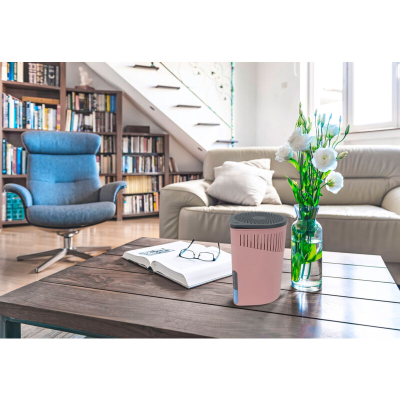 Wenko - Déshumidificateur Drop rose 1000 g sans électricité absorbeur d'humidité design avec 2 x 1000 g calcium chlorure indicateur de niveau d'eau