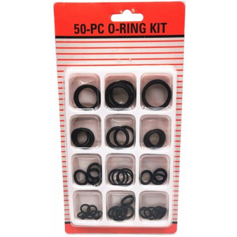 Lot d’O-Rings Élastomère - 50 Pièces - Assortiment 12 Dimensions pour Joints Étanches - Applications Générales Automobile/Machines