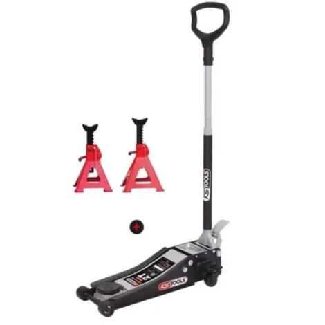 Lot d'un cric extra-bas acier ULTIMATE 2 t + Chandelles 2 t