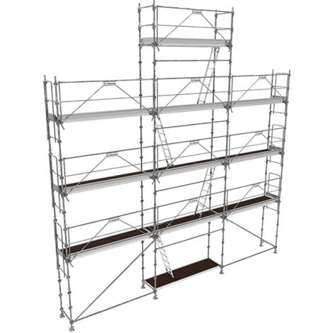 Lot échafaudage fixe de façade R200 Progress 88m² (alu/bois+fusio) Tubesca Comabi