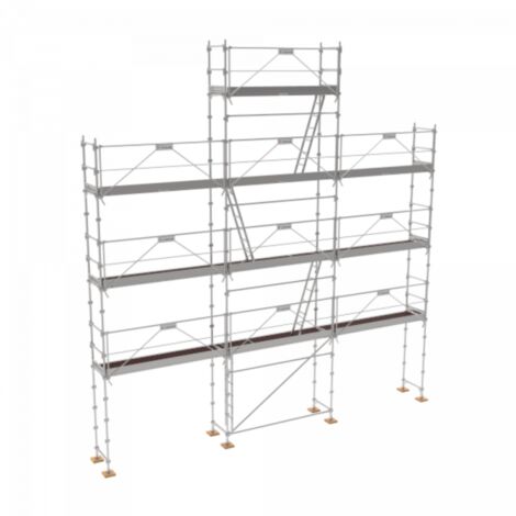 Lot Echafaudage fixe de façade R200 Record Pignon 88m² (alu) Tubesca Comabi