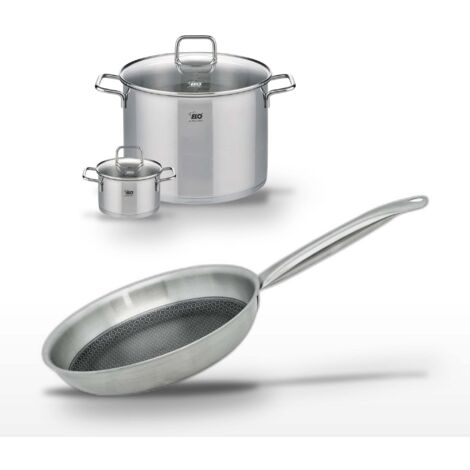 Lot Elo Relief Solution : Poêle 24cm & Faitouts 26cm/14cm