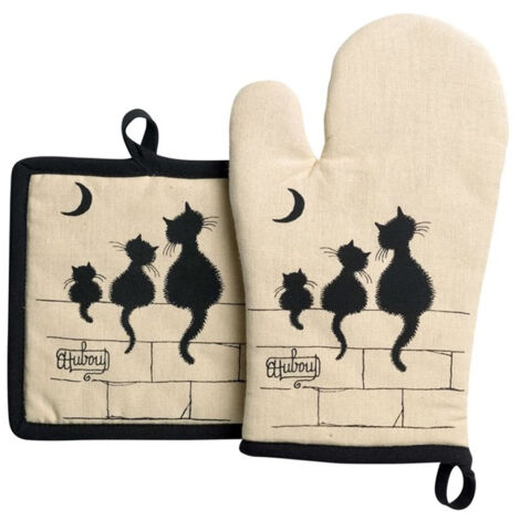 Lot Gant Et Manique Beige 3 Chats - Dubout - Winkler