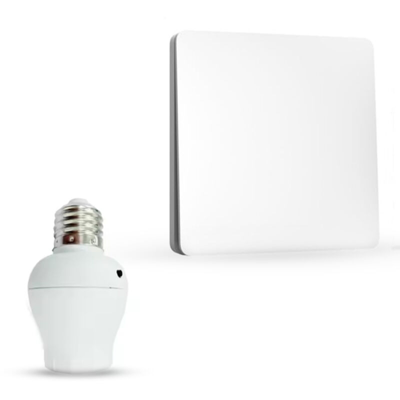 Lot Interrupteur + Adaptateur Douille Fishtec Sans Fil ni Pile - Energie Cinétique
