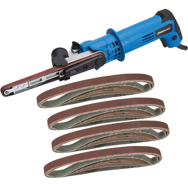 Silverline - Lot lime electrique bande etroite de 13 x 457 mm + 20 bandes assorties