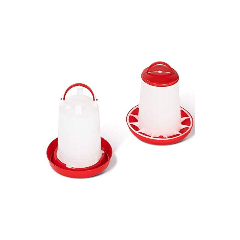 Lot mangeoire 3 KG et Abreuvoir 3L pour Poules et volailles