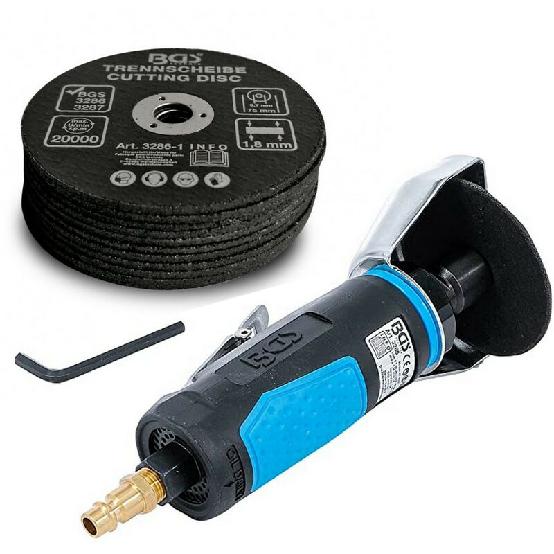 Bgs Technic - Lot meuleuse tronconneuse droite de 75 mm plus 10 disques