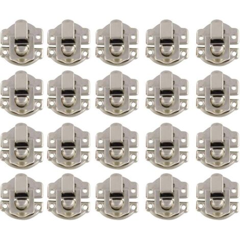 Lot of 100 Latches and Bolts, Small Size Retro Metal Clasps, Vintage Hasp Locks, Box Door Shells, Iron Chest Latches, Antique Drawer Latches with 400 Screws (Silver)