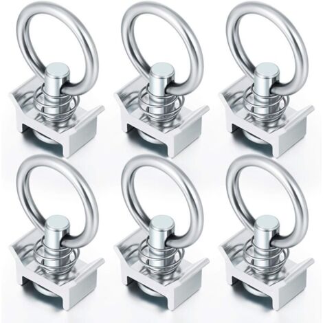 Lot of 6 Pions simples avec anneau pions d'arrimage aéro pour rail d'arrimage aéronautique pion d'ancrage anneau