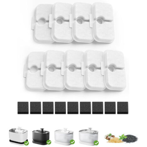 Lot of 9 filtres de rechange pour fontaine à chat avec éponges pré-filtrantes, compatibles avec fontaine à eau PETLIBRO 2,5 L PLWF005/PLWF115