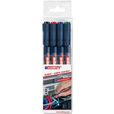 Lot Of Markers For Cables 8407 Black, Red, Blue, Green Edding 1 Pcs