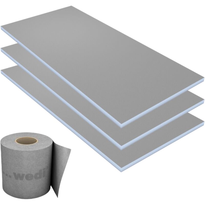 Wedi - Lot 3 panneaux de construction 250 x 60 x 1 cm + bande