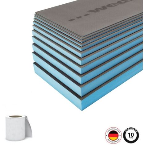 Lot panneaux de construction WEDI avec accessoires 250 x 60 cm, Lot 3 panneaux, avec bande, 250 x 60 x 2