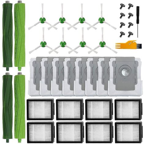 Lot pièces de rechange compatibles iRobot Roomba I3 I4 I6 I8, brosses et filtres, entretien complet