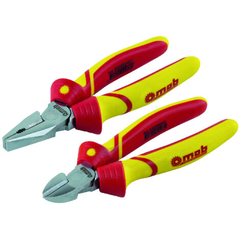 Lot pince coupante 160 mm + pince universelle isolée VDE 180 mm – Outils certifiés 1000V pour électricien – Norme IEC 60900 – Sécurité travaux sous tension AC/DC
