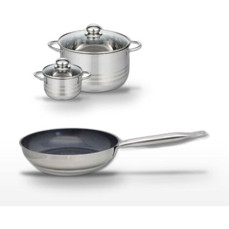 Lot Poêle 24 cm & 2 Faitouts 12/24 cm Elo Profi Therm Platinum