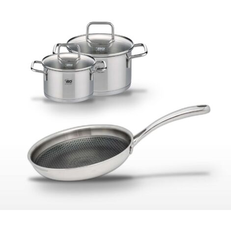 Lot Poêle 24 cm & 2 Faitouts 16/20 cm Elo Relief Evolution