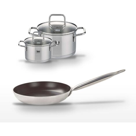 Lot Poêle 24 cm avec revêtement céramique sans PFAS & 2 Faitouts Elo Bistro Line Citrin