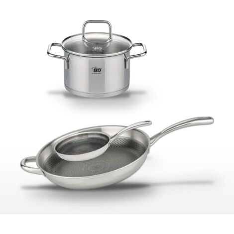 Lot Poêle 24 cm & Poêle 32 cm Elo Relief Evolution avec Faitout 16 cm