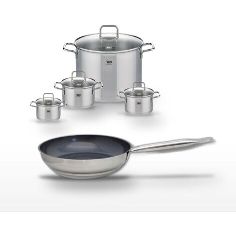 Lot Poêle 24cm Elo Profi Therm Platinum & 4 Faitouts Elo Citrin