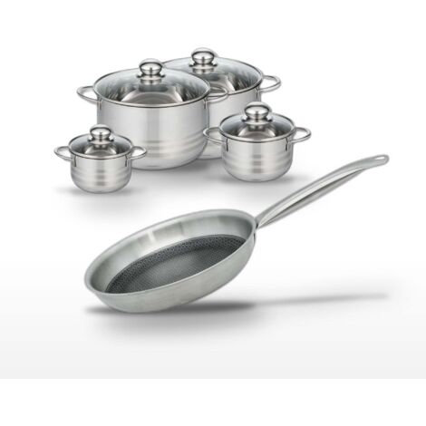 Lot Poêle 24cm et 4 Faitouts Elo Relief Solution