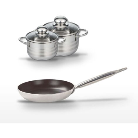 Lot Poêle 24cm & Faitouts 12/14cm Elo Bistro Line