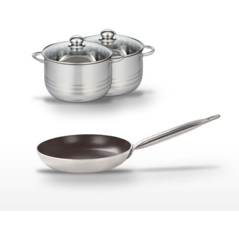 Lot Poêle 28 cm & 2 Faitouts 20/24 cm Elo Bistro Line