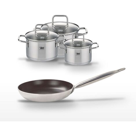 Lot Poêle 28 cm Elo Bistro Line & 3 Faitouts 12/14/16 cm Elo
