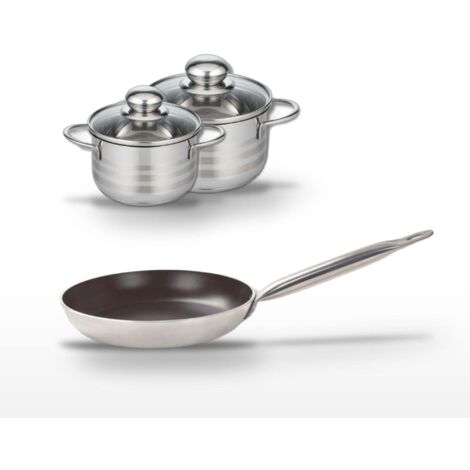 Lot Poêle 28 cm et 2 Faitouts 14/16 cm Elo Bistro Line