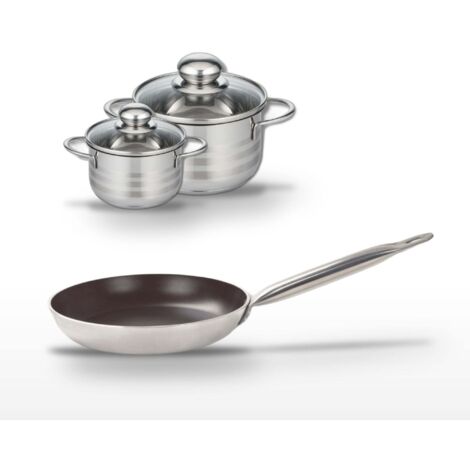 Lot Poêle 28 cm et Faitouts 12/16 cm Elo Bistro Line