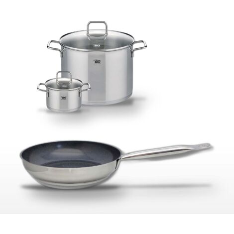 Lot Poêle 28cm & 2 Faitouts 16/26cm Elo Profi Therm Platinum