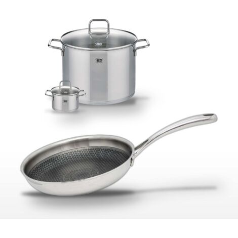 Lot Poêle 28cm & 2 Faitouts 26cm/12cm Elo Relief Evolution