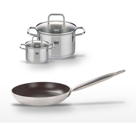 Lot Poêle 28cm avec revêtement céramique sans PFAS & Faitouts 12/20cm Elo Bistro Line Citrin