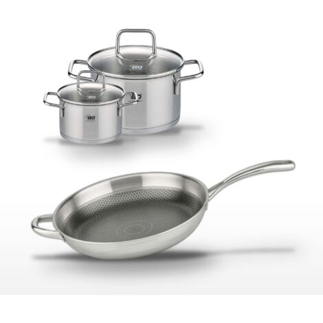 Lot Poêle 32 cm & 2 Faitouts 20/14 cm Elo Relief Evolution