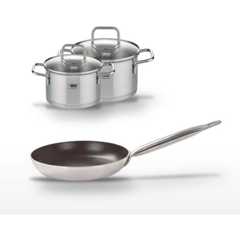 Lot Poêle 32 cm & 2 Faitouts Elo Bistro Line