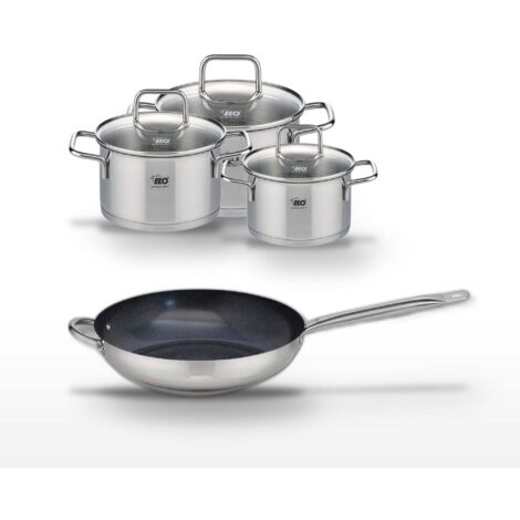 Lot Poêle 32 cm & 3 Faitouts 12/14/16 cm Elo Profi Therm Platinum