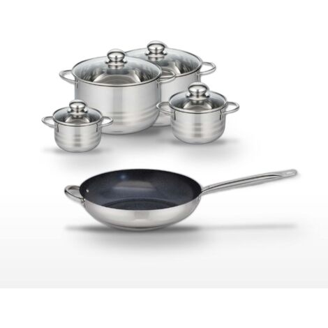Lot Poêle 32 cm et 4 Faitouts 12/14/20/24 cm Elo Profi Therm Platinum