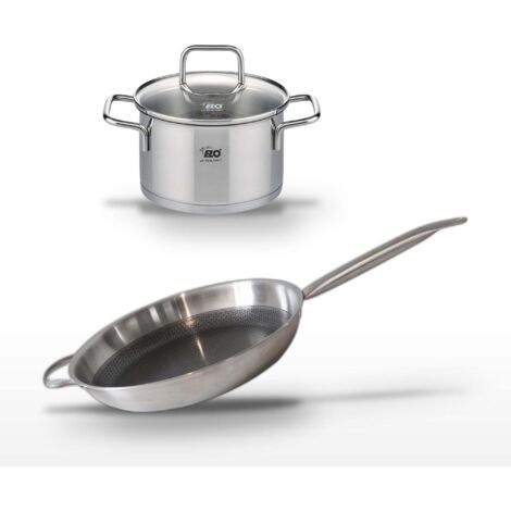 Lot Poêle 32 cm & Faitout 12 cm Elo Relief Solution