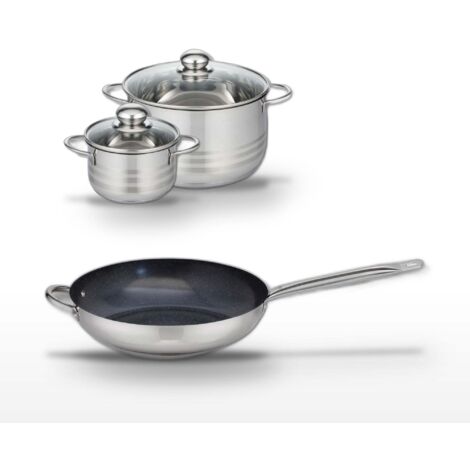 Lot Poêle 32cm & 2 Faitouts 14/20cm Elo Profi Therm Platinum