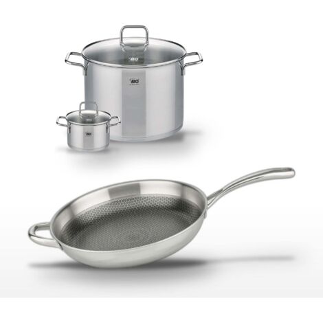 Lot Poêle 32cm & 2 Faitouts 14/26cm Elo Relief Evolution