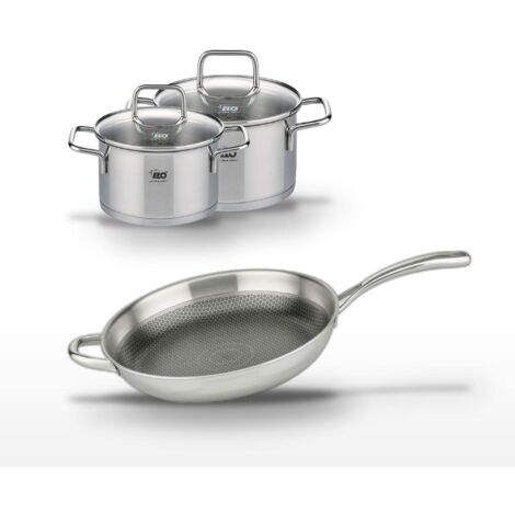 Lot Poêle 32cm & 2 Faitouts 16/14cm Elo Relief Evolution