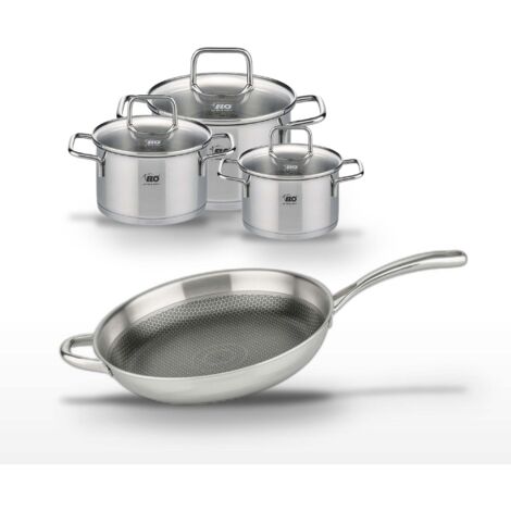 Lot Poêle 32cm & 3 Faitouts 14/16/20cm Elo Relief Evolution