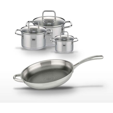 Lot Poêle 32cm Elo Relief Evolution & 3 Faitouts Elo