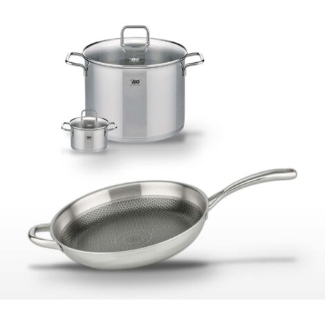 Lot Poêle 32cm Elo Relief Evolution et 2 Faitouts 26/12cm