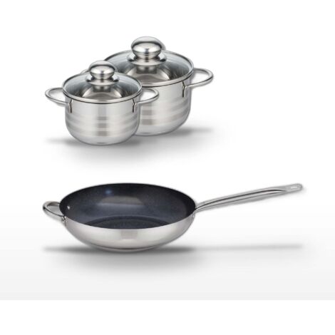 Lot Poêle 32cm et 2 Faitouts 12/14cm Elo Profi Therm Platinum