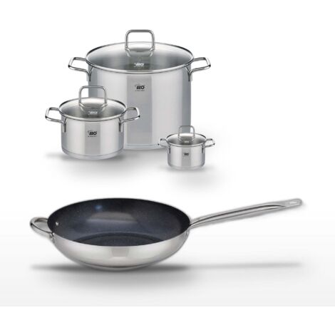 Lot Poêle 32cm Profi Therm Platinum & 3 Faitouts Elo